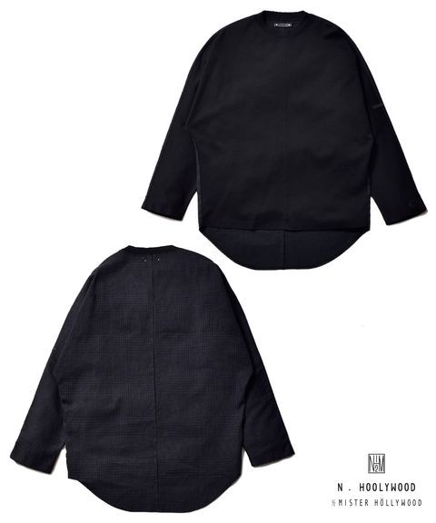 ×N.HOOLYWOOD BD.Discharge Glen Check NHW LS TSH (BLACK) / ×Nハリウッド コラボ 切り替えカットソー