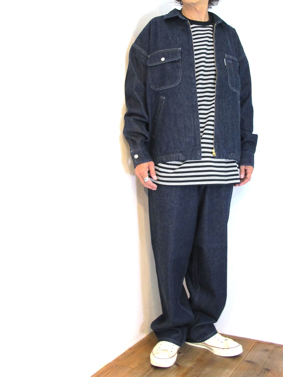 COOTIE PRODUCTIONS - DENIM ZIP UP WORK JACKET (INDIGO 1WASH