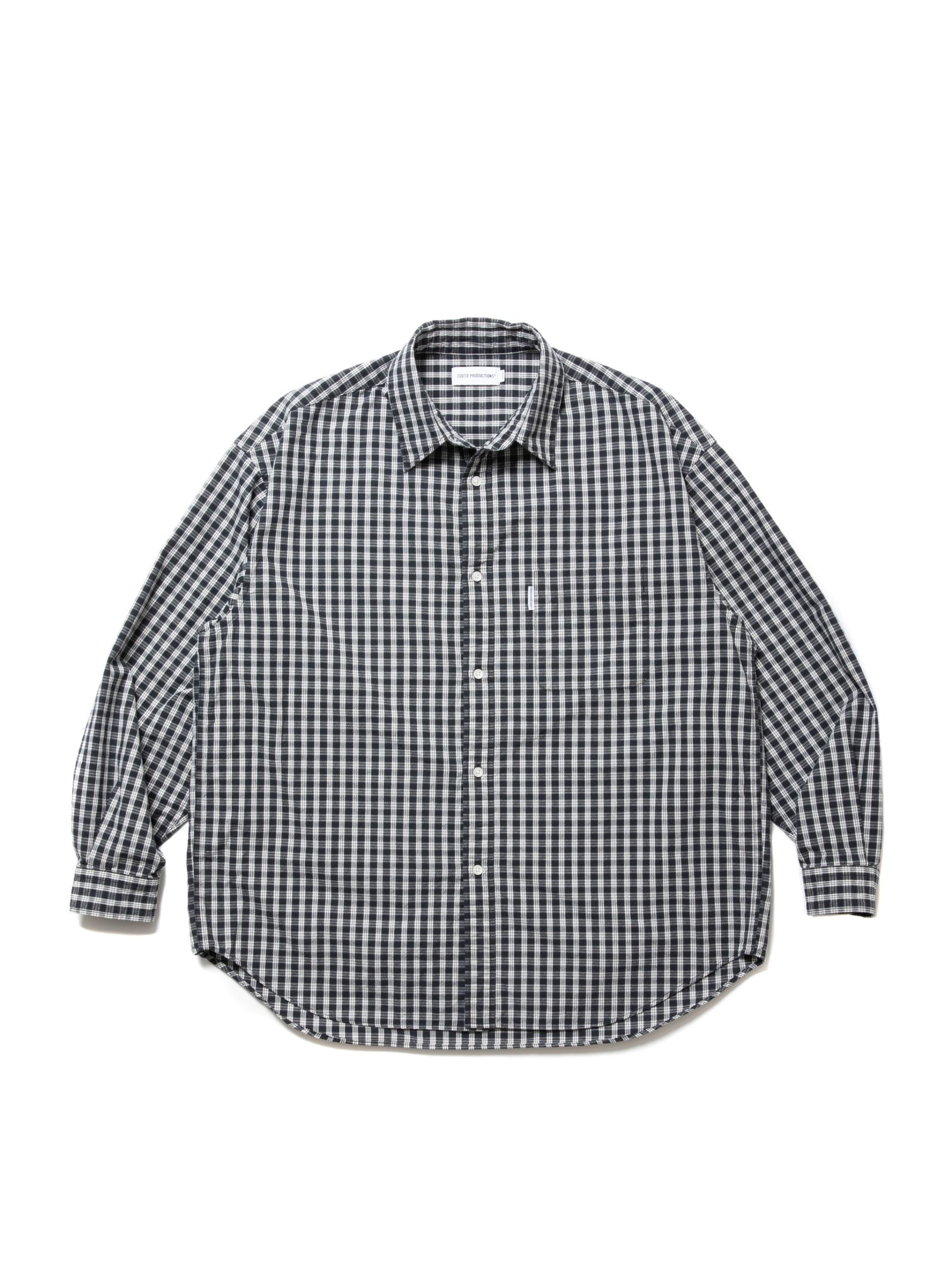 COOTIE PRODUCTIONS - Dobby Check L/S Shirt (BLACK) / ドビー 