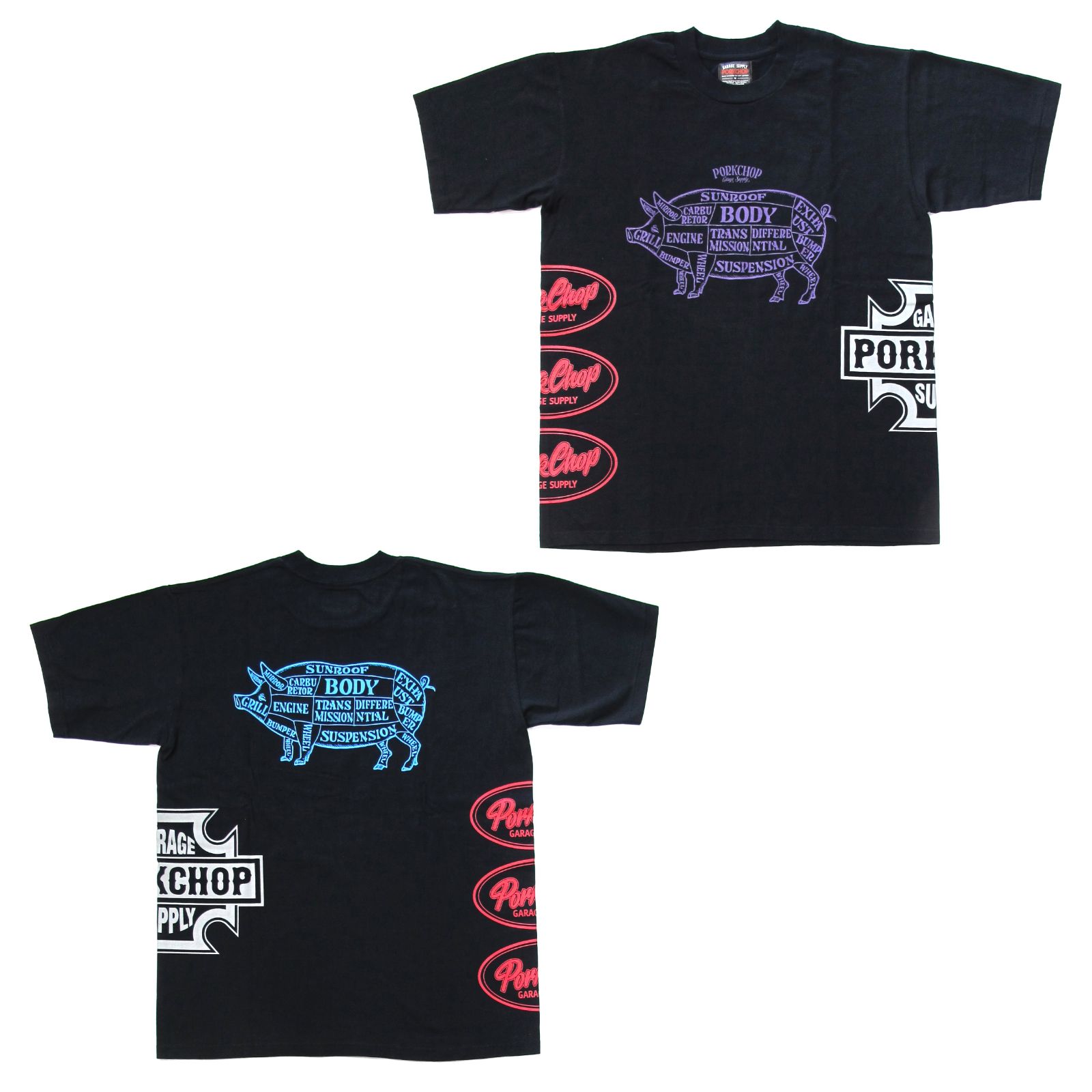 PORKCHOP - MULTI LOGOS TEE (BLACK) / マルチポーク Tシャツ | LOOPHOLE