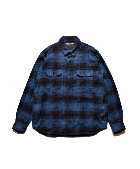 Distortion Ombre Check Flannel Over SH (BPT) / ディストーション オンブレチェック フランネル オーバーシャツジャケット