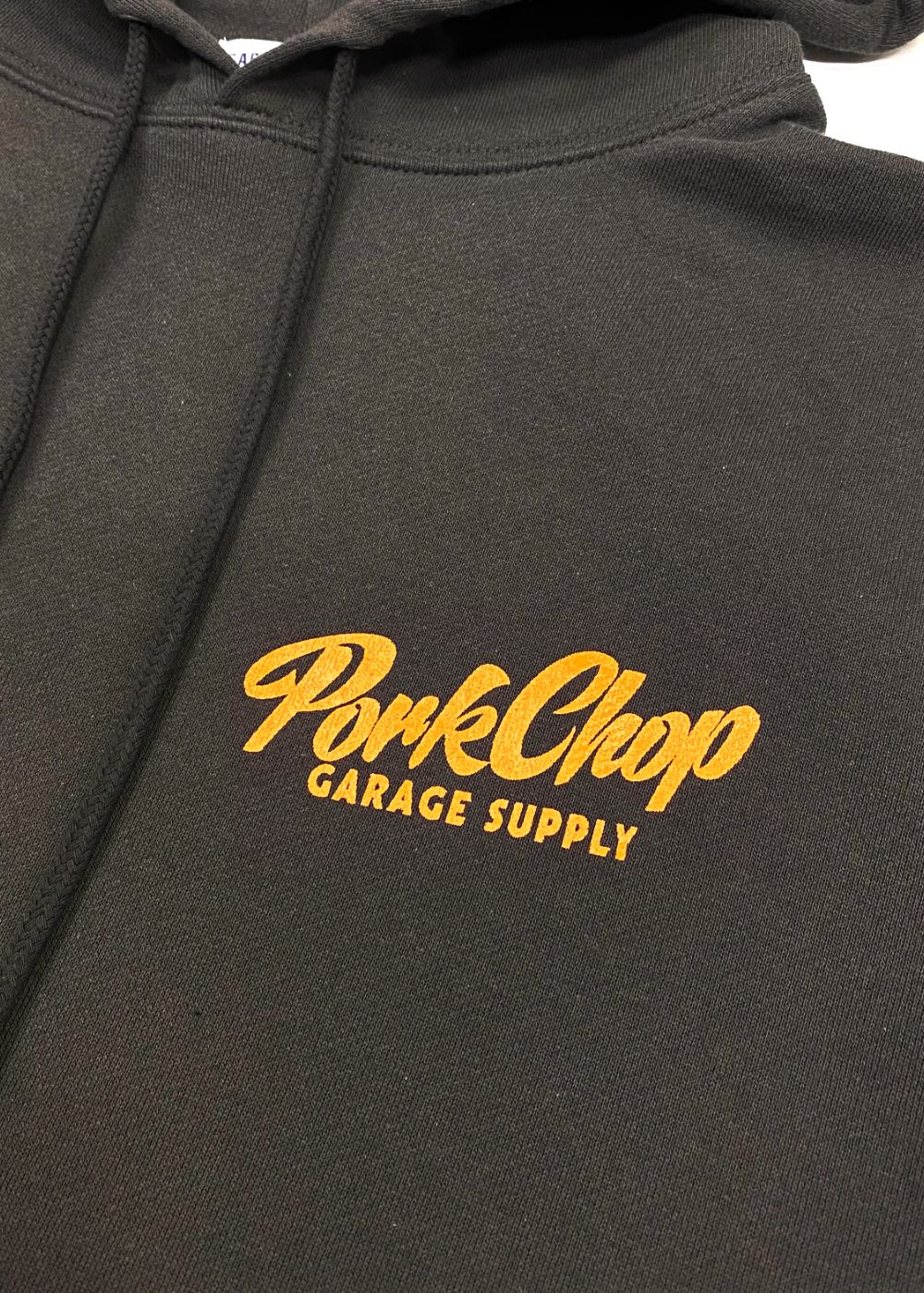 【ラスト1点】SCRIPT PORK HOODIE (ASH BLACK) / ロゴ スウェットパーカー