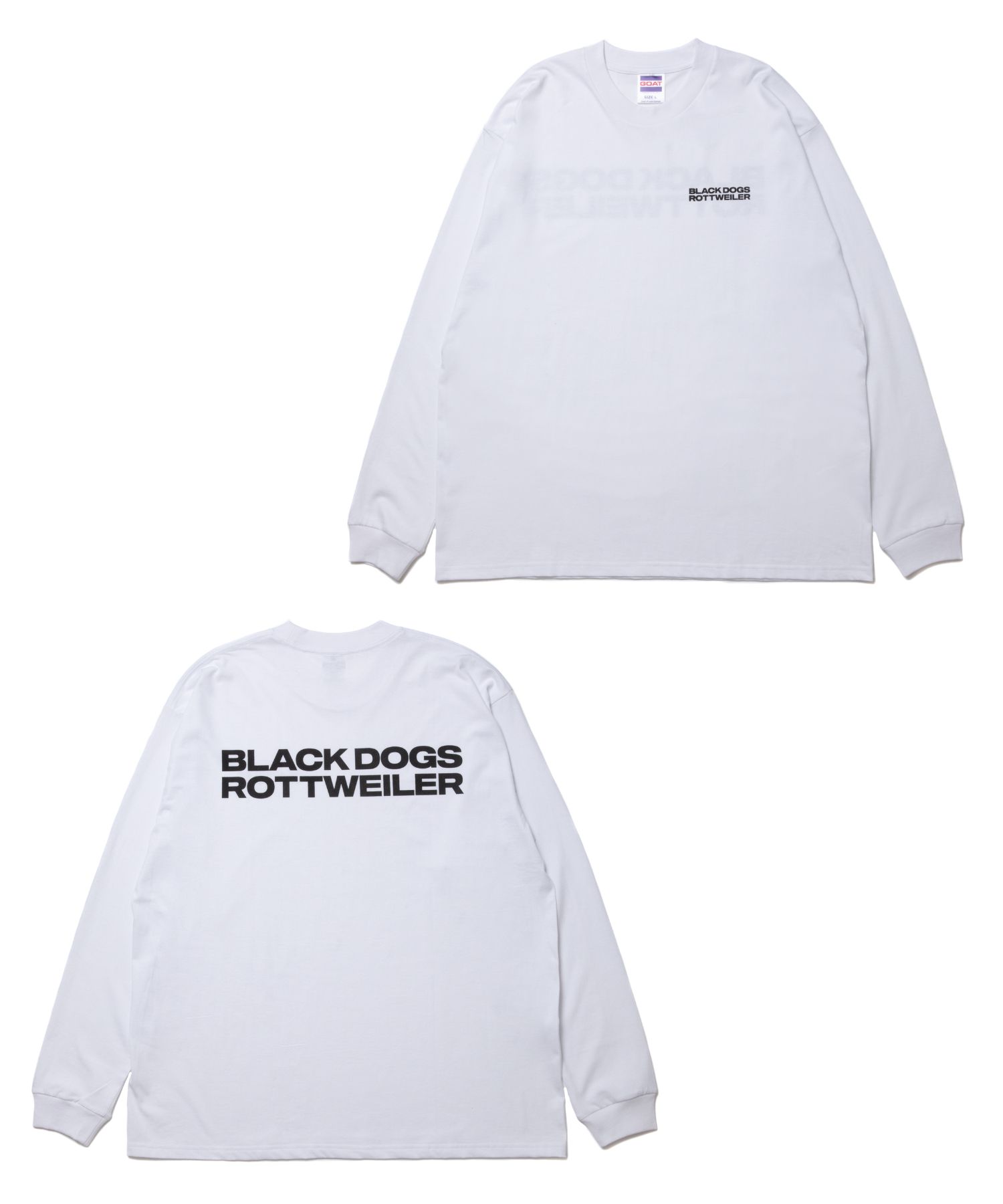 ROTTWEILER - 2 LINE L/S TEE (WHITE) / プリントロンT | LOOPHOLE