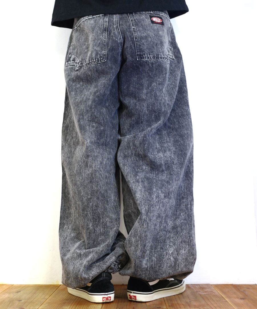 MINEDENIM - ×WILLY CHAVARRIA Black Denim CB.RAVER PANTS (BLACK) / ×ウィリーチャバリア  コラボ ワイドデニムパンツ | LOOPHOLE