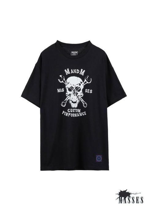 ×MASSES T-SHIRT SKULL WRENCH (BLACK) / マシス コラボレーション プリント Tシャツ