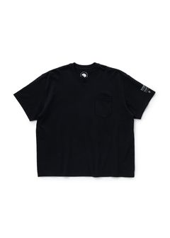 PACK TEE BIG SILHOUETTE (CREW NECK) (BLACK) / ビッグシルエット ポケット パック Tシャツ