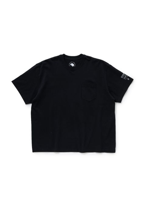 PACK TEE BIG SILHOUETTE (CREW NECK) (BLACK) / ビッグシルエット ポケット パック Tシャツ