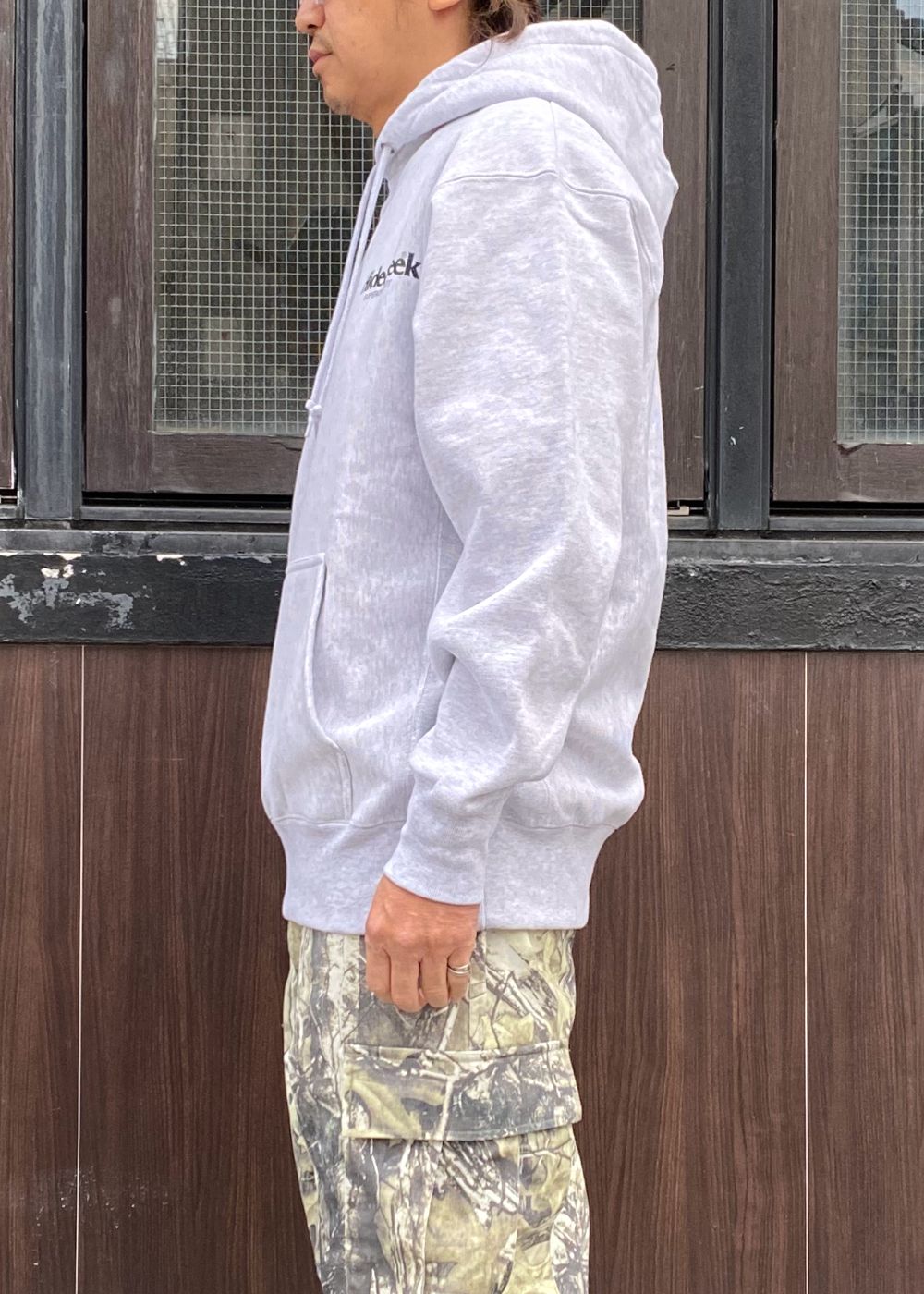 Logo Hooded Sweat Shirt-2 (LIGHT GRAY) / ロゴ スウェット パーカー