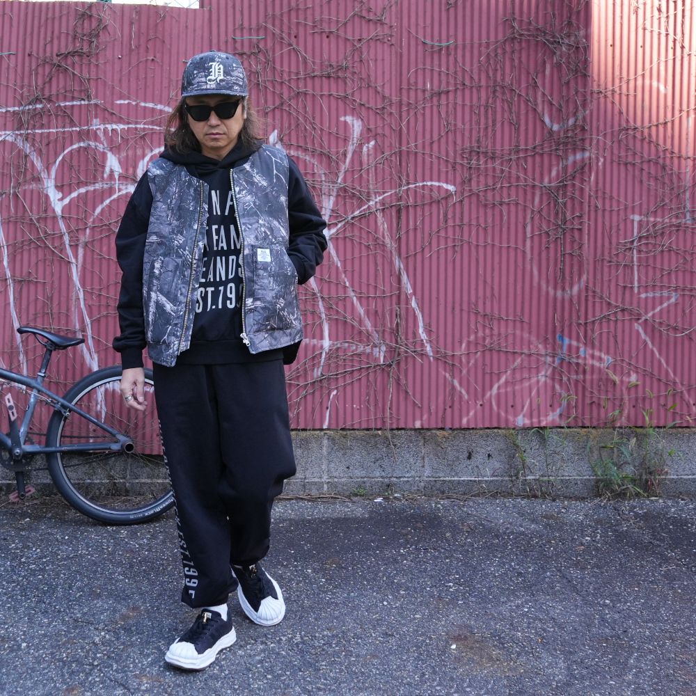 Camo Zip Work Vest (BLACK CAMO) / オリジナル カモフラージュ ワークベスト / セットアップ可能