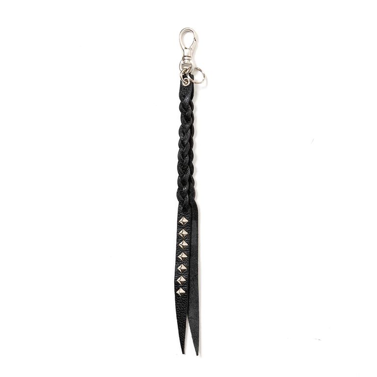 CALEE - STUDS LEATHER ASSORT KEY RING <TYPE 2 > (BLACK C 