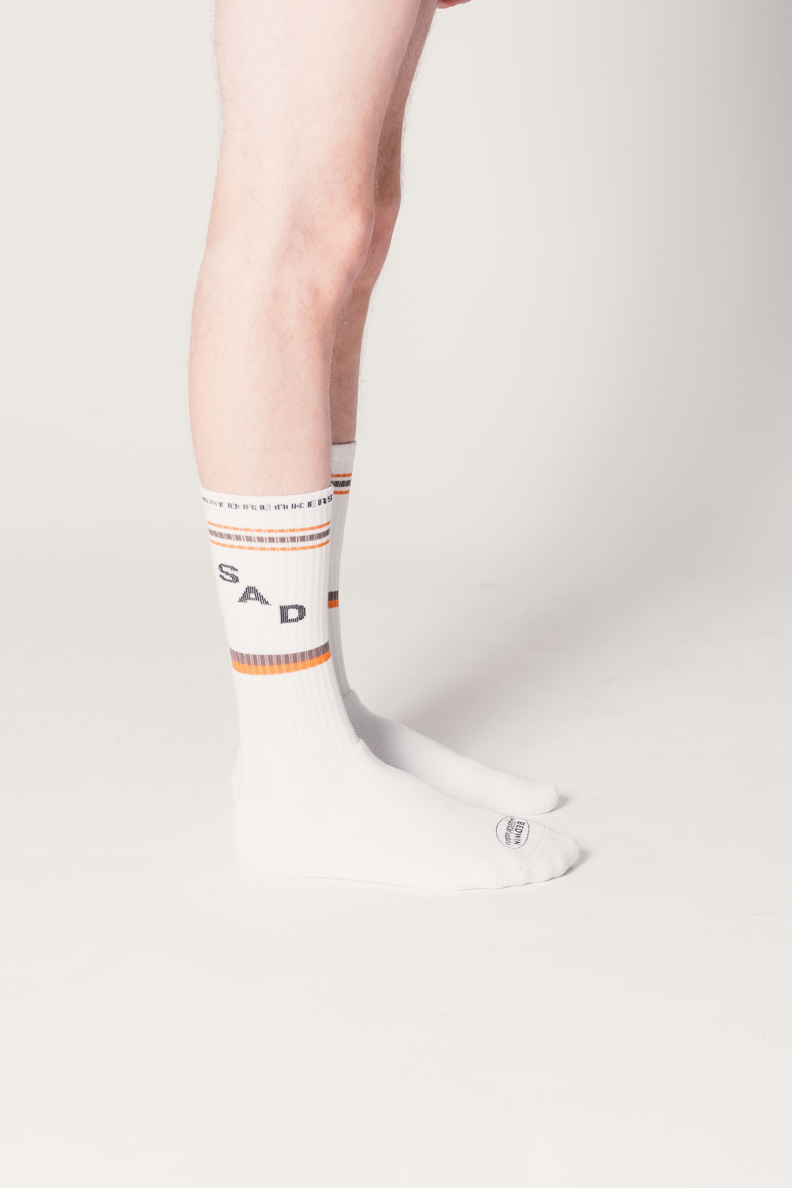 【ラスト1点】2 Pcs JACQUARD SOCKS "LARRY" (ORANGE) / 2パック ラインソックス