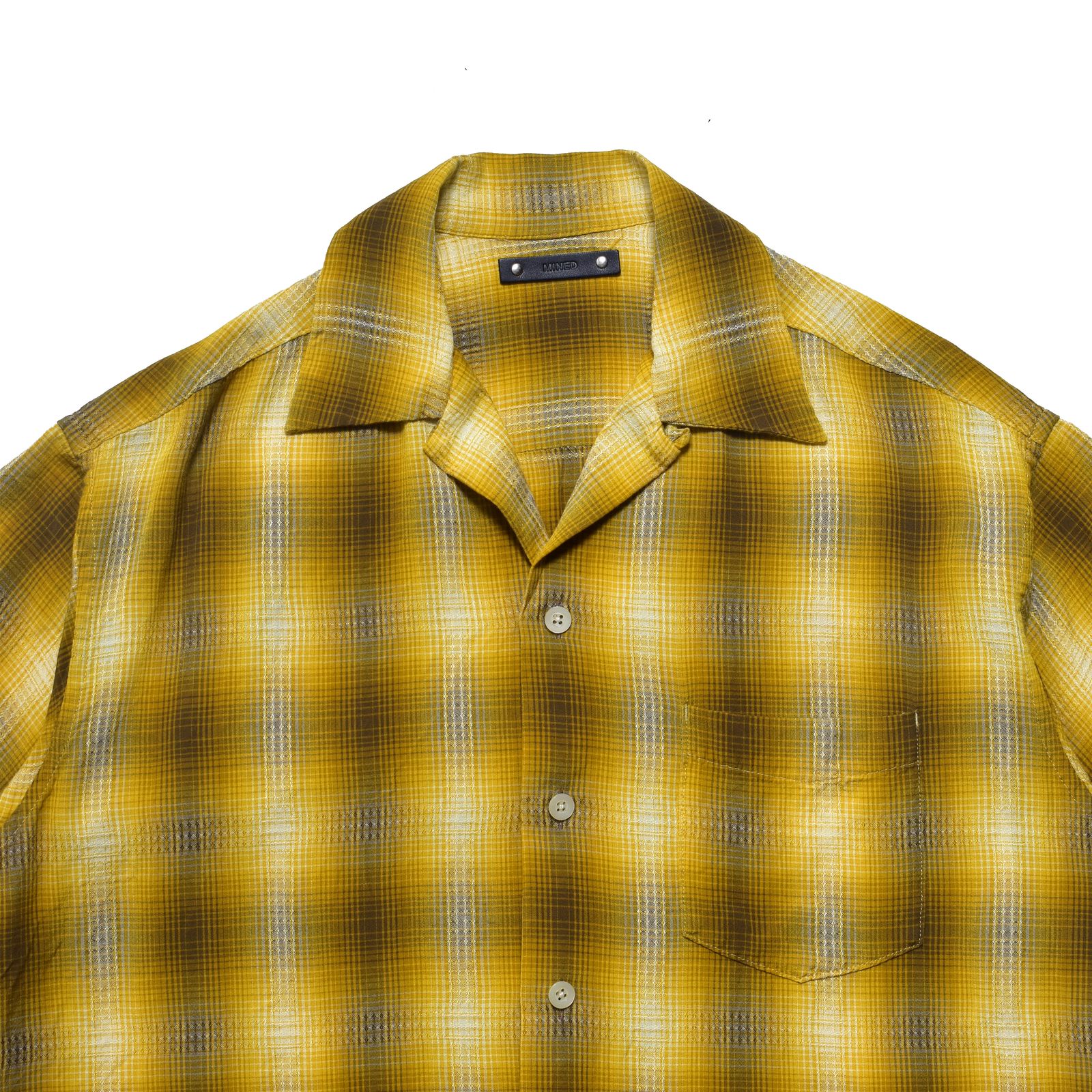 Rayon Dobby Plaid S.S Open Collar SH (YPT) / オンブレチェック オープンカラーシャツ