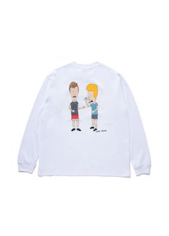 L/S PRINT T "BEVIS AND BUTT-HEAD" (WHITE) / ビーバス&バットヘッド コラボ ロンTee