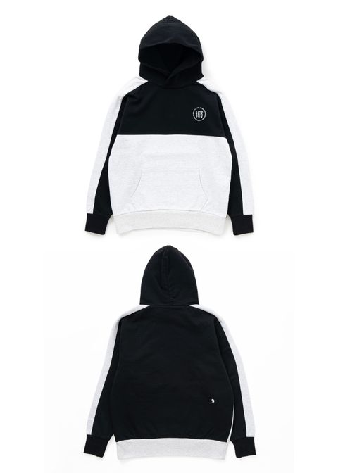 CROSS CUT HOODIE (WHITE) / クロスネック スウェット パーカー