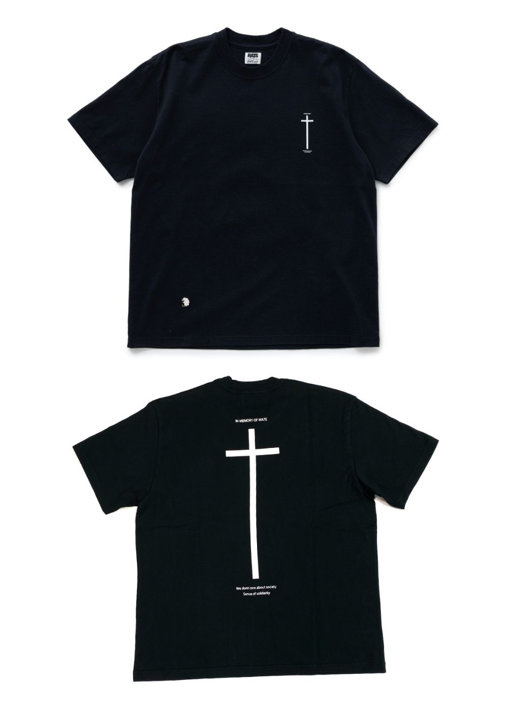 RATS - CROSS TEE (BLACK) / クロス Tシャツ | LOOPHOLE