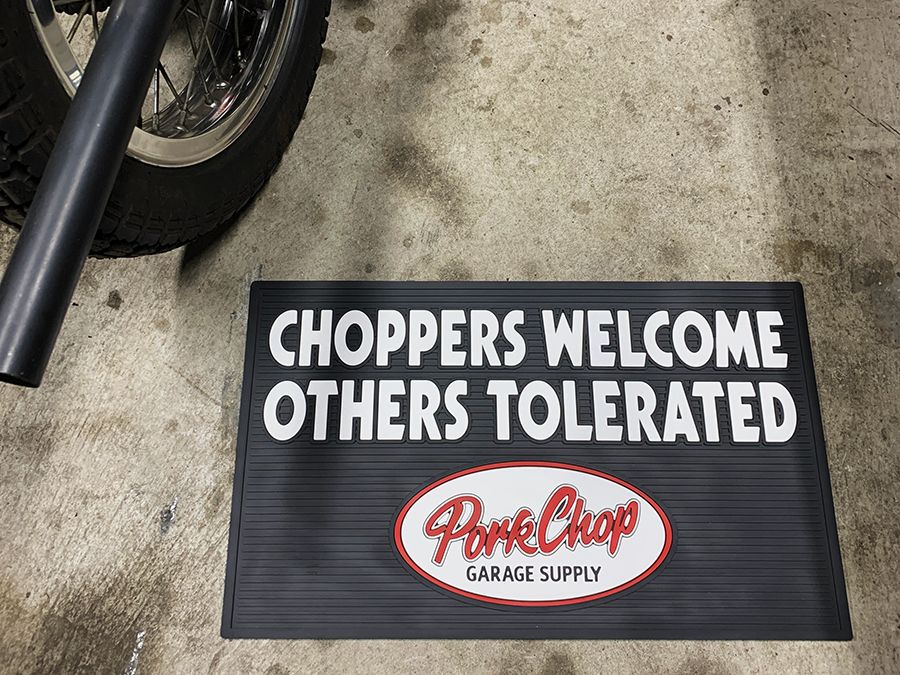 WELCOME RUBBER MAT "CHOPPERS" (BLACK) / ラバーウェルカムマット