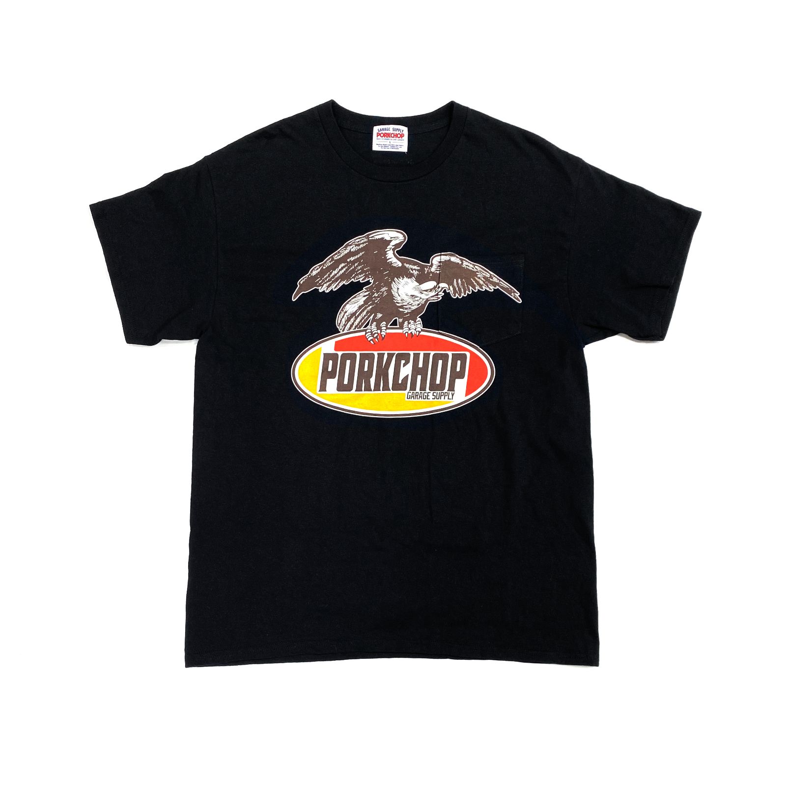 PORKCHOP GARAGE SUPPLY - EAGLE LOGO POCKET TEE (BLACK