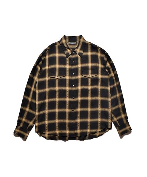 R/W Neon Ombre Western SH (BRT) / スモーキーオンブレチェック ウエスタンシャツ