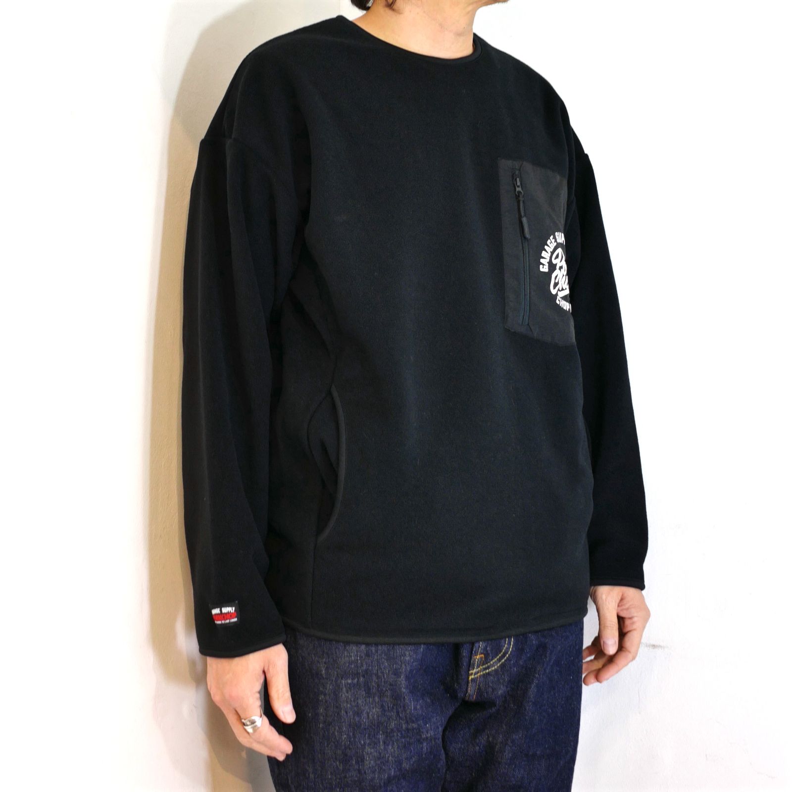 PORKCHOP GARAGE SUPPLY - CS FLEECE SHIRT (BLACK) / クルー