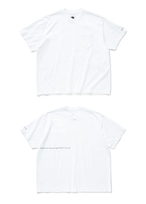 PACK TEE "BIG SILHOUETTE" (WHITE) / プリント ビッグシルエットポケットT