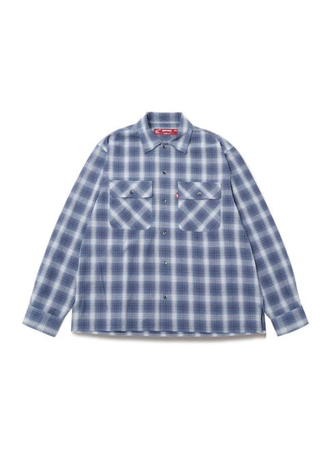 Ombre Check L/S Shirt (BLUE) / オンブレチェック シャツ