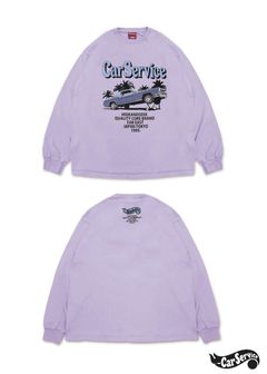 ×CARSERVICE L/S Tee-2 (L-PURPLE) / カーサービス コラボ Tシャツ