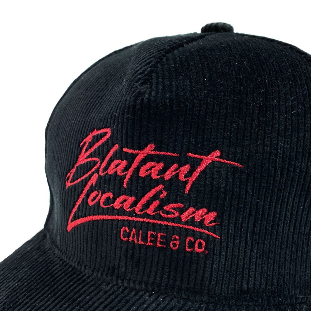 CALEE - 【ラスト1点】EMBROIDERY CORDUROY CAP (BLACK 