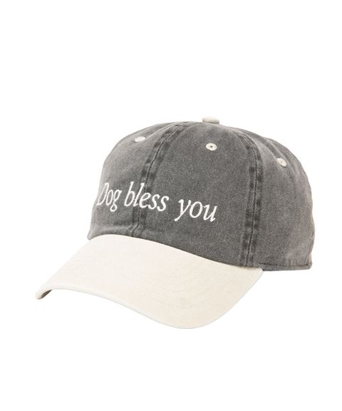 DOG BLESS CAP (BLACK) / ロゴ刺繍 ダッド キャップ。