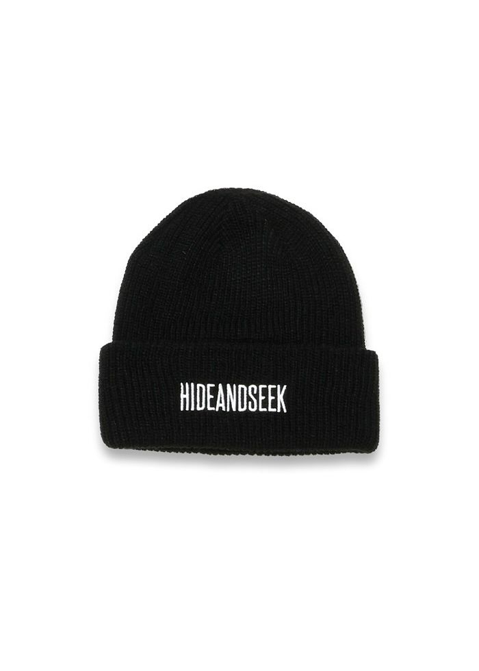 HIDE AND SEEK 新作販売告知 / オールシーズン着用可能なロゴ入りニットキャップ。