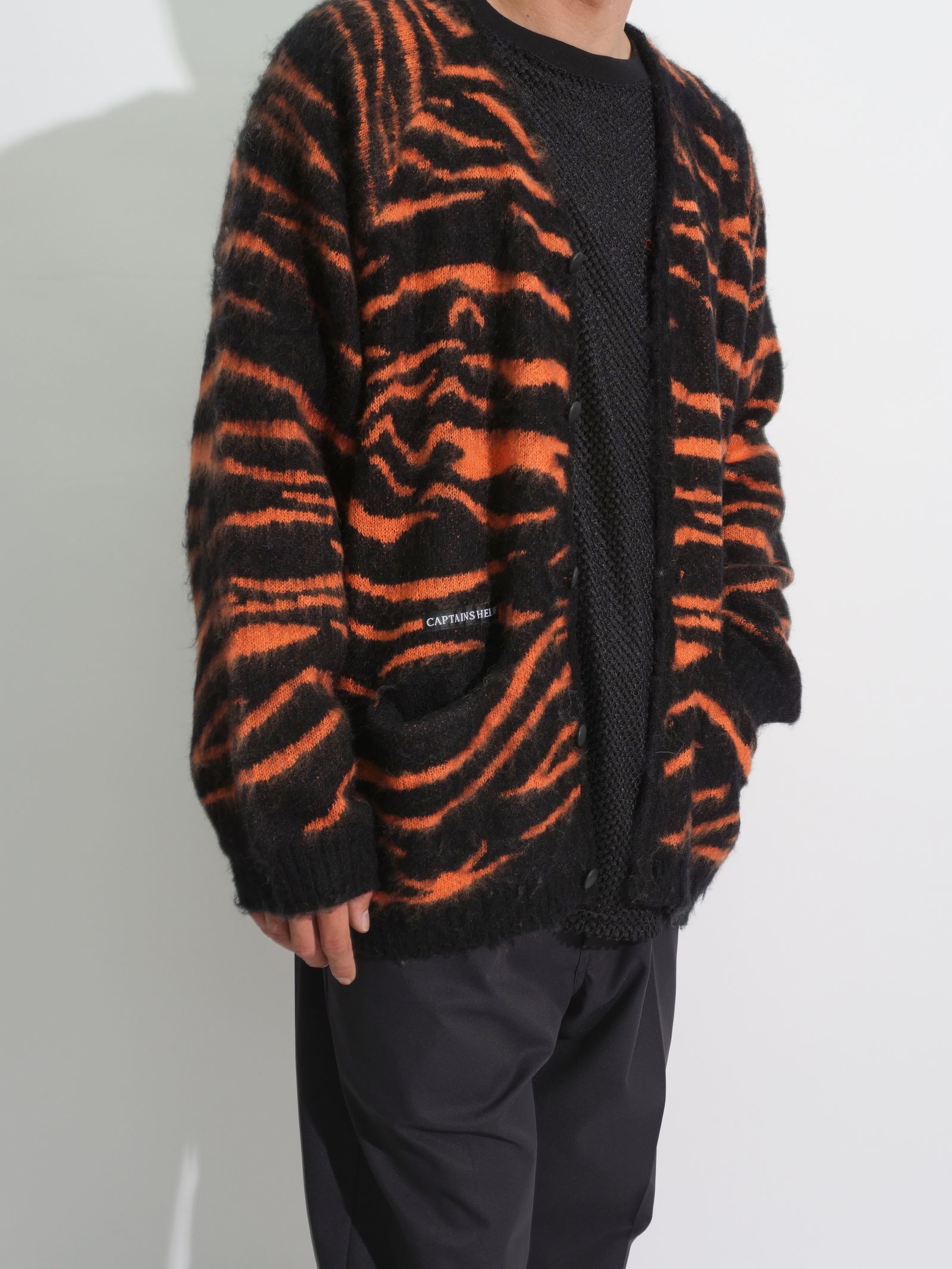 CAPTAINS HELM - MOHIAR TIGER CARDIGAN (TIGER) / タイガーパターン