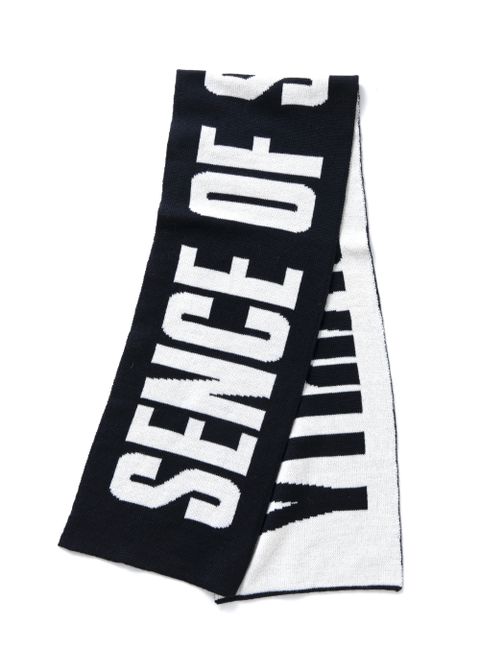JACQUARD MUFFLER (BLACK) / ジャガードニットマフラー