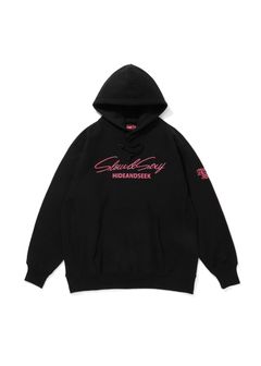 × ASIAN STAR SLOW&SEXY Hooded Sweat Shirt (BLACK/PINK) / エイジアンスター コラボ スウェット パーカー
