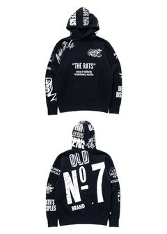 CRAZY HOODIE (BLACK) / クレイジー プリント スウェットパーカー