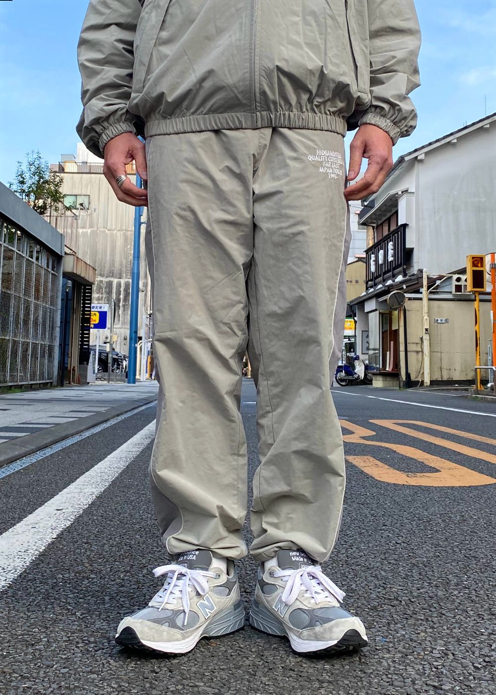 Track Pant (BEIGE×GRAY) /トラックパンツ / セットアップ可能