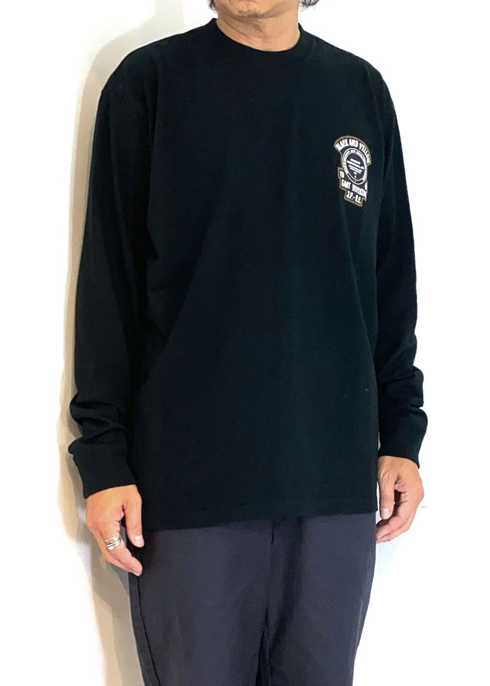 EMBLEM LOGO L/S TEE (BLACK) / エンブレム ロング Tシャツ