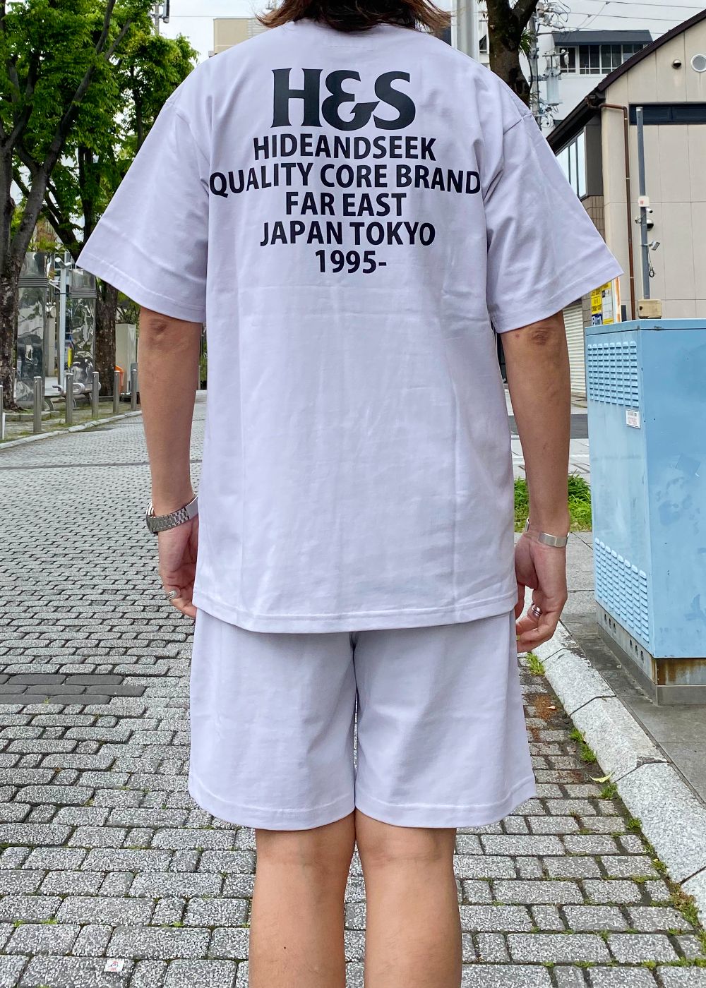 H&S S/S Tee (LIGHT GRAY) / オリジナル ロゴ プリント ショート スリーブ Tシャツ