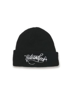Cursive Logo Knit CAP (BLACK) / ロゴ刺繍 ニットキャップ