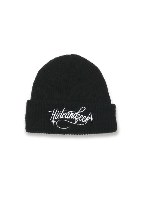 Cursive Logo Knit CAP (BLACK) / ロゴ刺繍 ニットキャップ