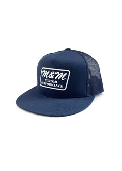 Classic Trucker Mesh Cap (NAVY) / ロゴ プリント メッシュキャップ
