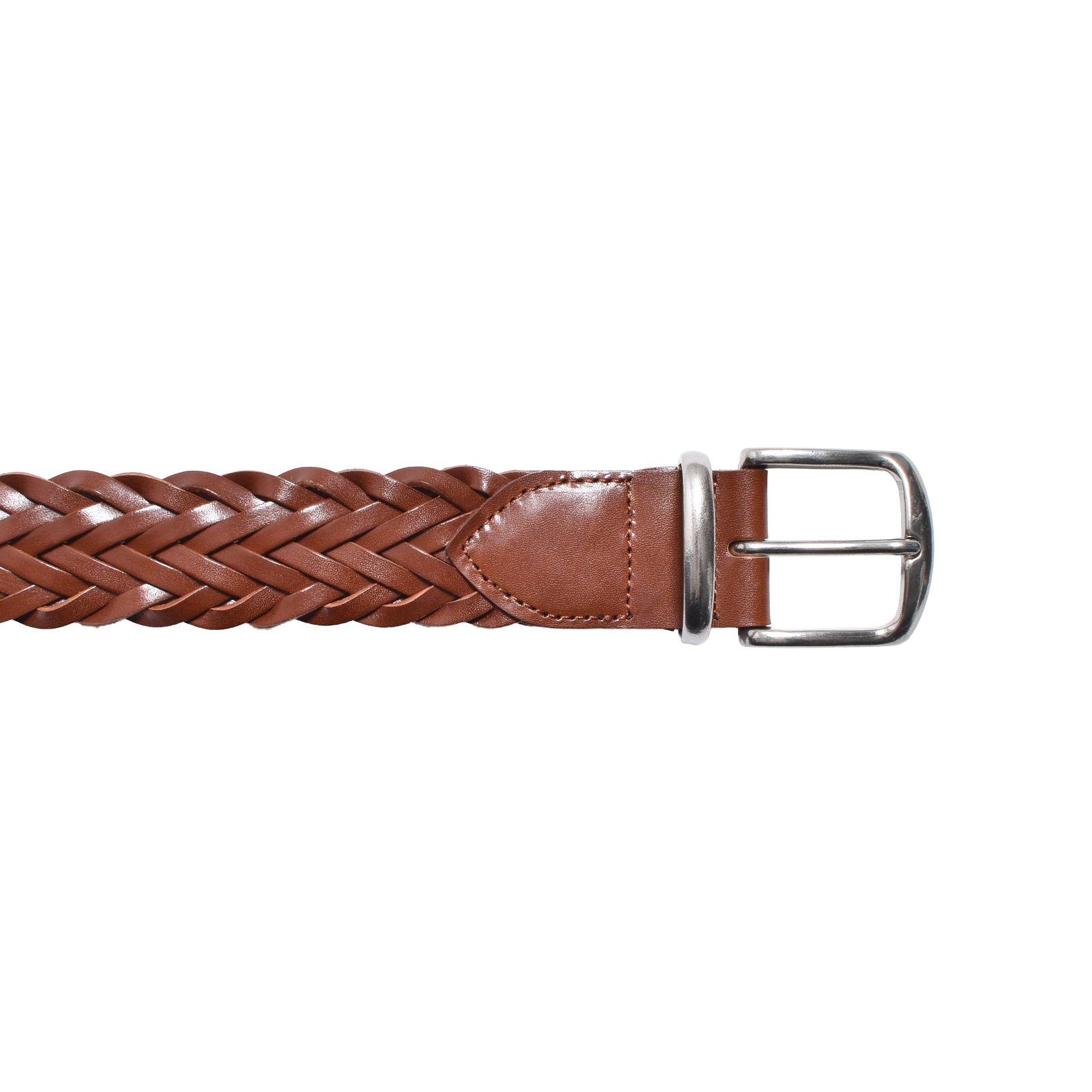 Leather Semi Wide Mesh Belt (BRN) / レザーメッシュベルト