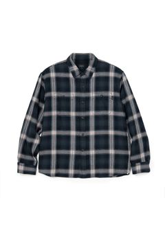 【ラスト1点】COTTON RAYON CHECK SHIRT (BLACK×BEIGE CHECK) / チェック コットンレーヨン ネルシャツ