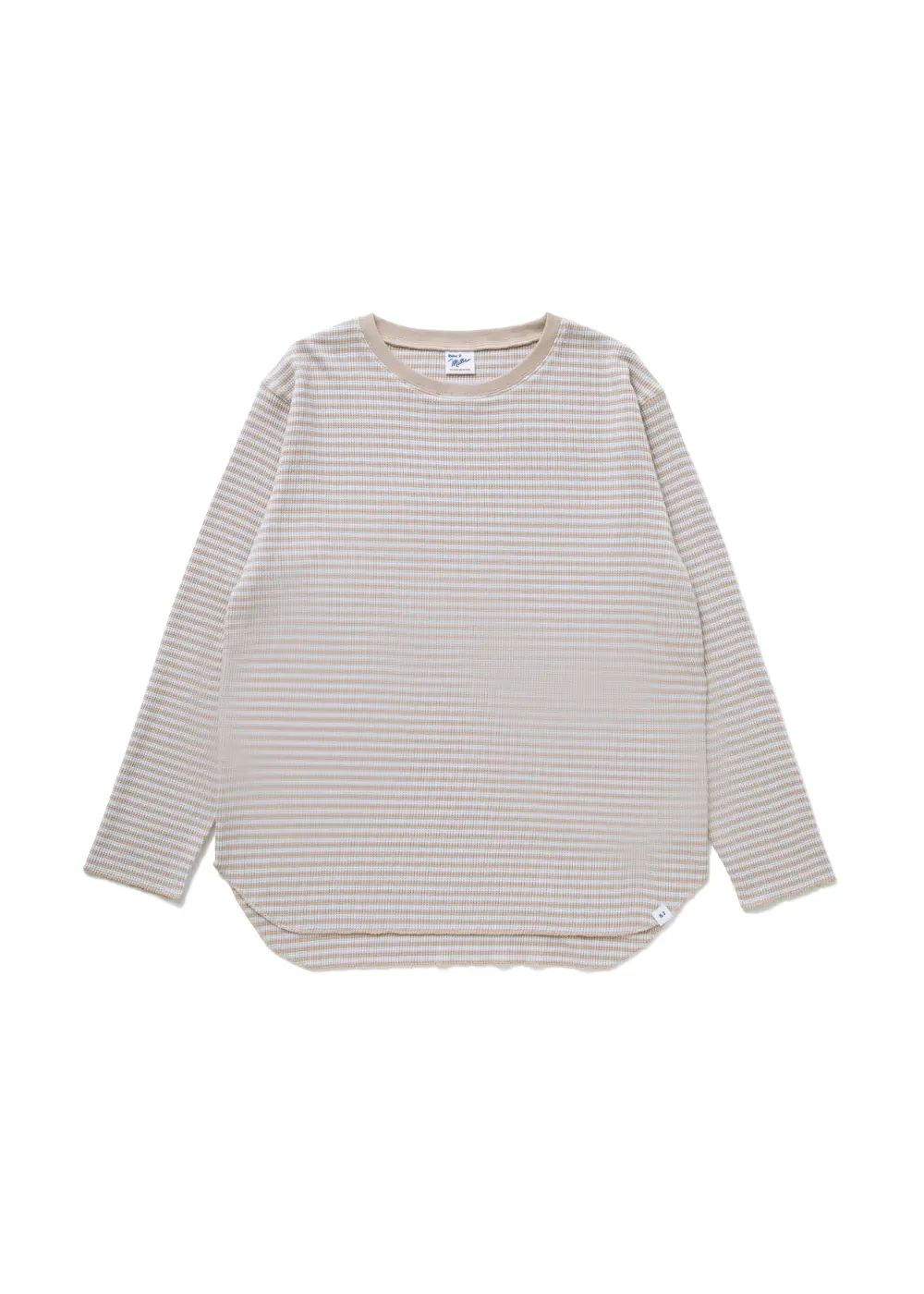 【ラスト1点】Miller Ex.THERMAL T "KILMER" (BEIGE) / ×ミラー コラボ ボーダー サーマル