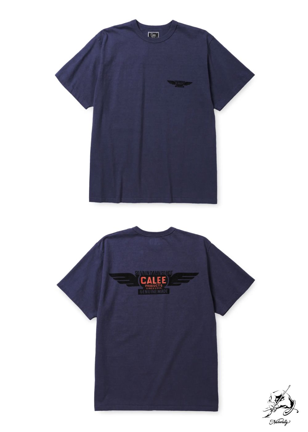BINDER NECK WING LOGO VINTAGE TEE ＜NATURALLY PAINT DESIGN＞ (DARK PURPLE) / ×ナチュラリーペイント コラボ Tシャツ