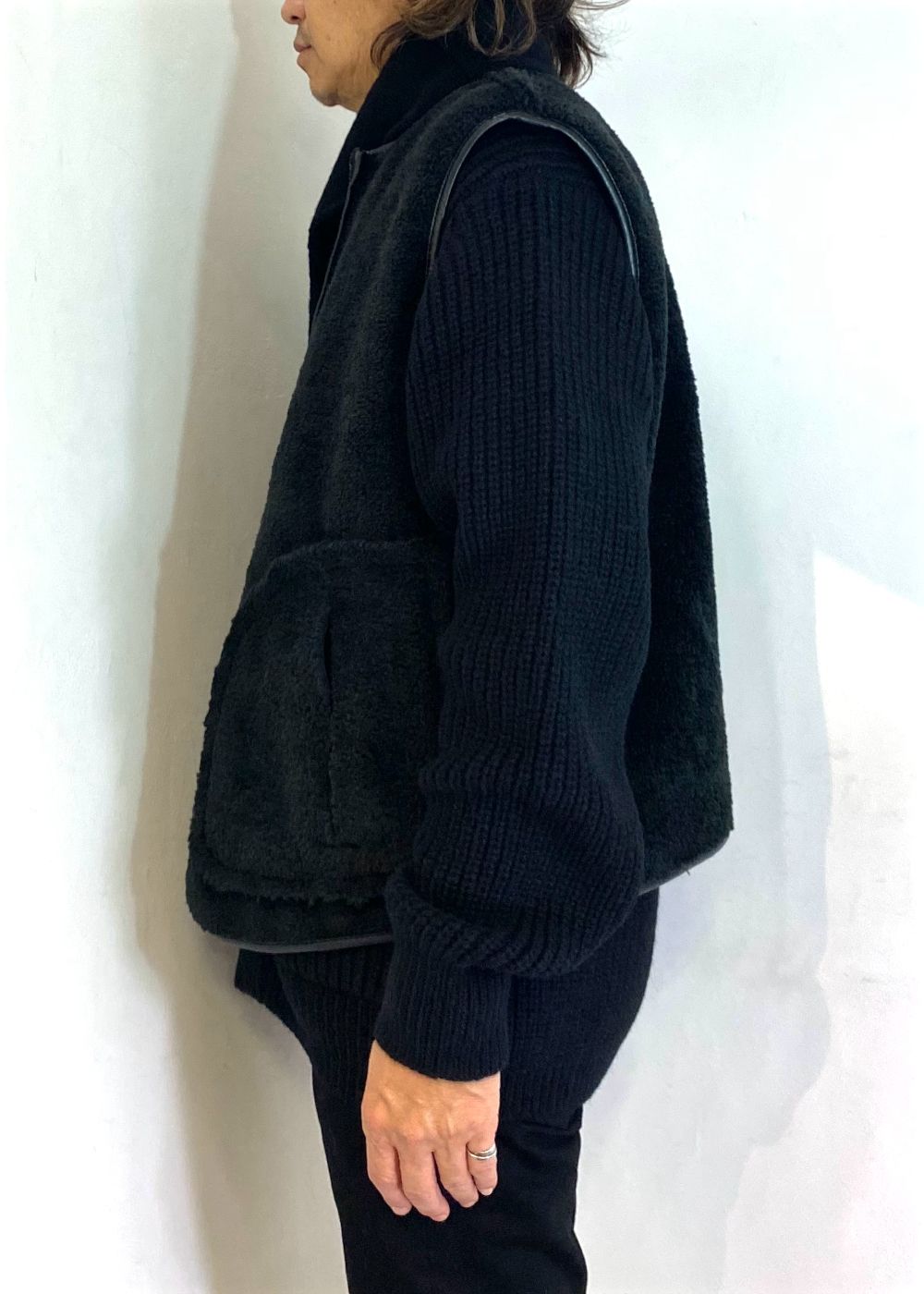 Vegan Mouton Vest (BLACK) / ビーガン ムートン ベスト