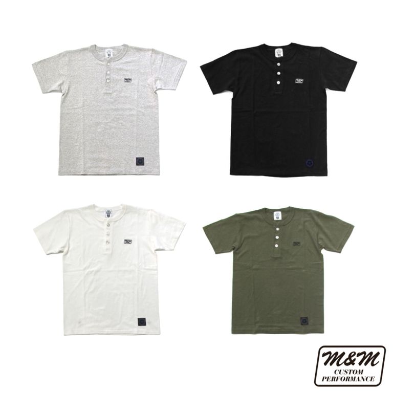 M&M 新作販売告知 / クラシックな雰囲気のヘンリーネックTEE。