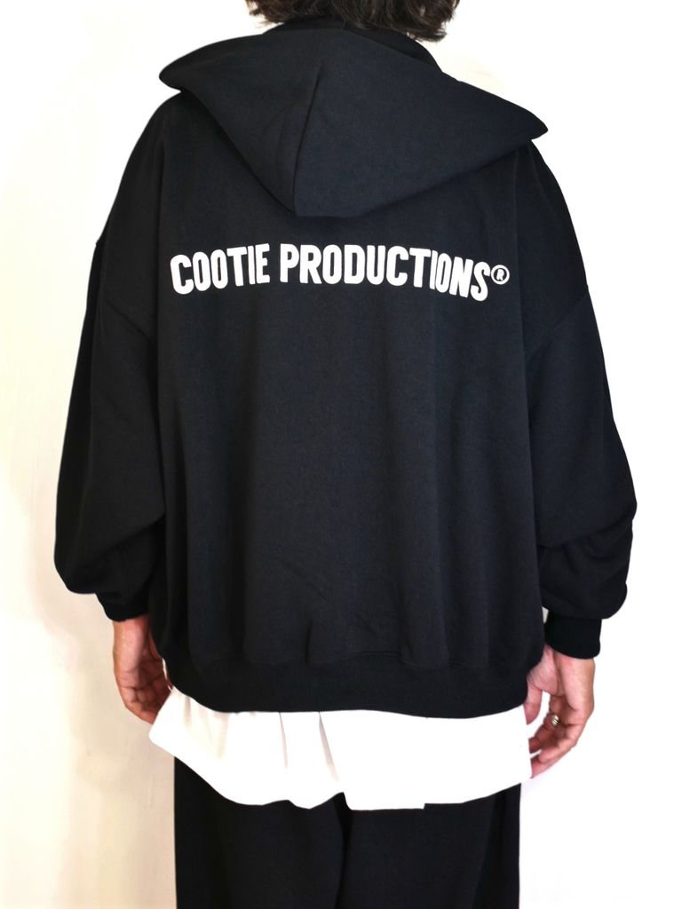 COOTIE PRODUCTIONS - Dry Tech Oversized Sweat Zip Up Hoodie (BLACK 