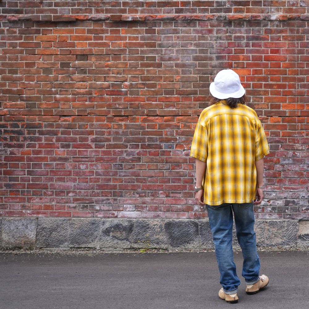 MINEDENIM - 【ラスト1点】Rayon Dobby Plaid S.S Open Collar SH (YPT