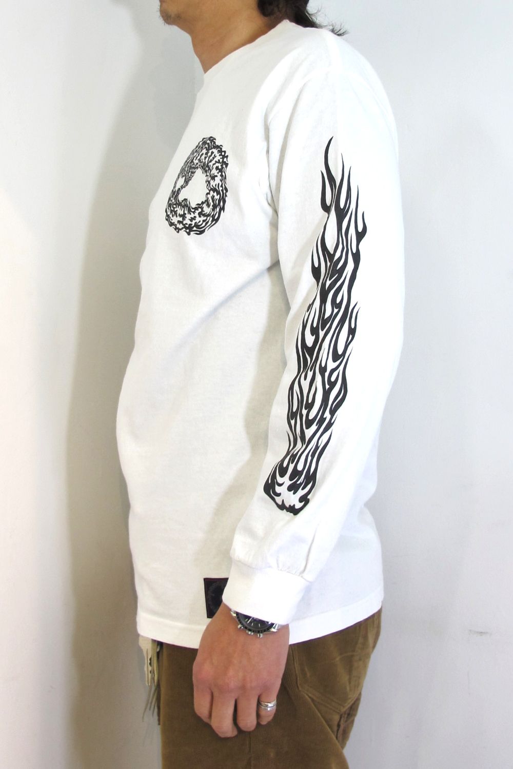 M&M CUSTOM PERFORMANCE - PRINT L/S TEE (×MASSES) (WHITE) / マシス