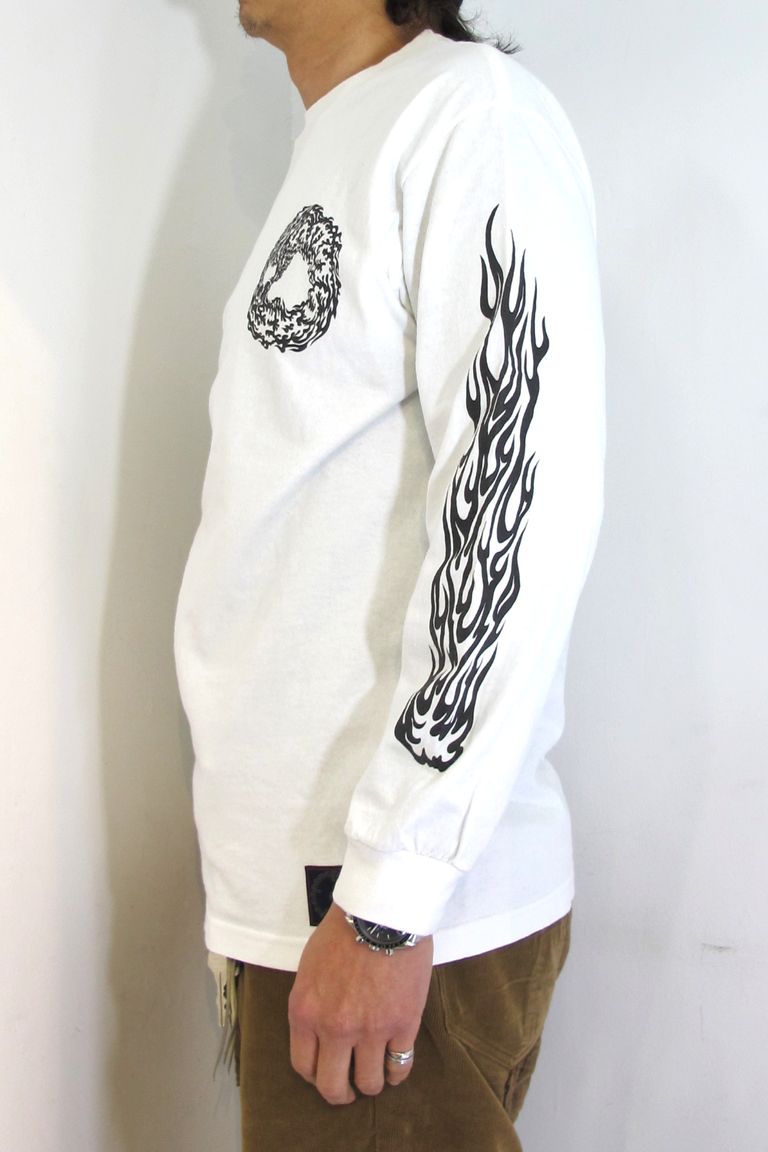MM CUSTOM PERFORMANCE PRINT L/S TEE (×MASSES) (WHITE) マシス コラボレーション プリント ロンT LOOPHOLE