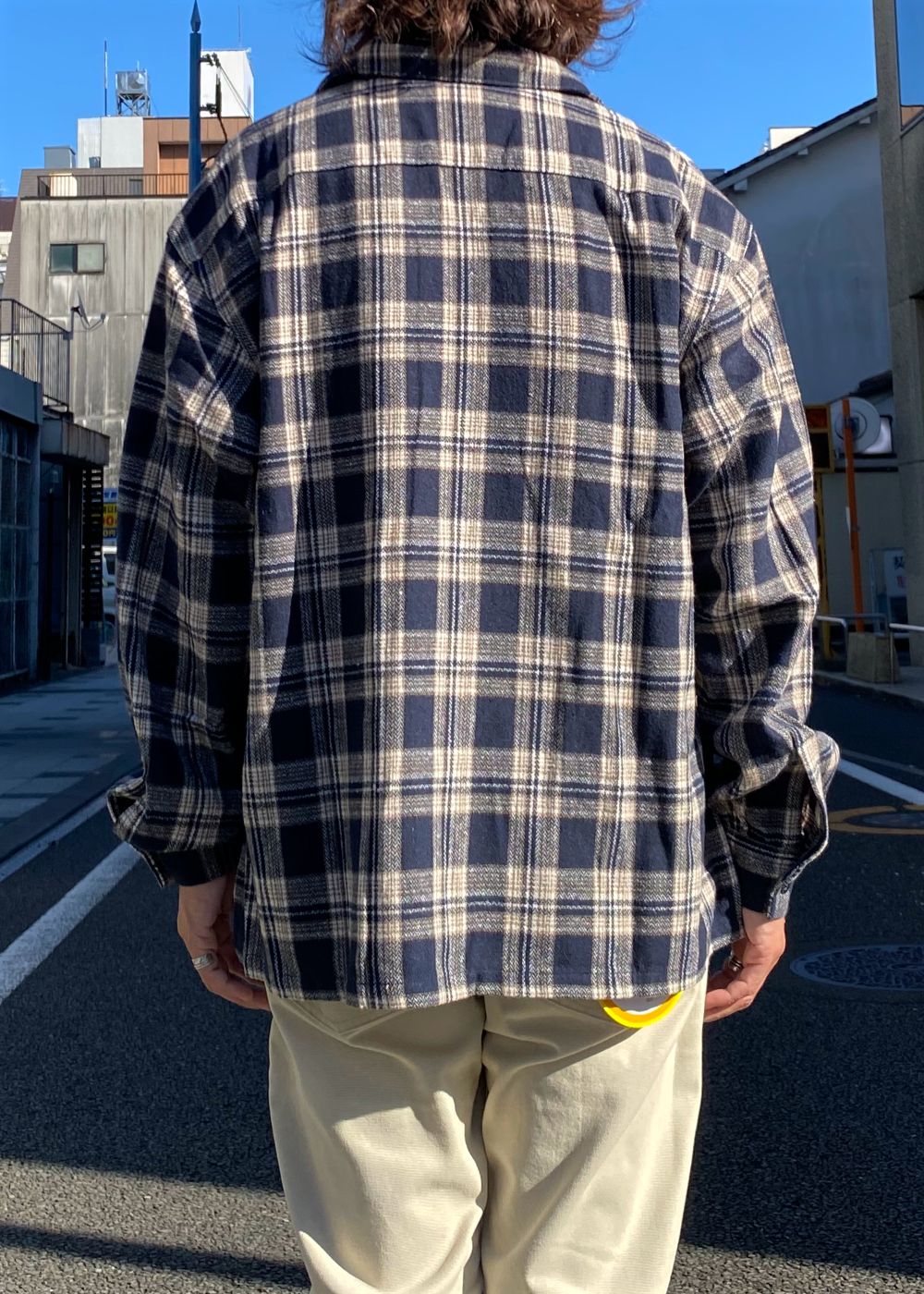 FIVE BROTHER Ex. L/S CHECK SHIRT "VIN" (NAVY) / ファイブ ブラザー コラボ チェック シャツ